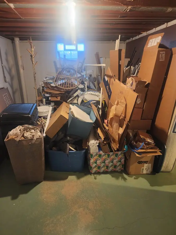 Roll-off dumpster container at job site for 6 Yard Dumpster Rental in Winnsboro